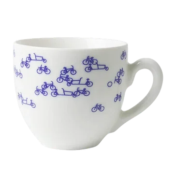 Heinen Delfts Blauw Koffiemok de Blauwe Fiets Set van 2