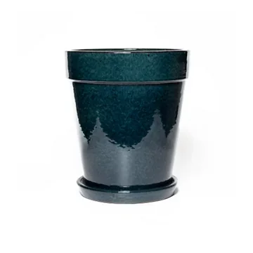 Pot met schotel Ocean blue 11 x 11.5 cm