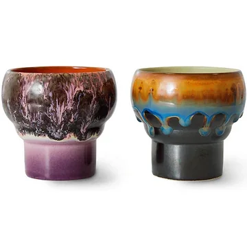 HKliving Lungo Mok 70's Ceramics Merge 2 stuks 0.25 L