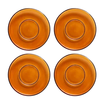 HKliving Schoteltje 70's Glassware Amber Brown 4 stuks 13 cm