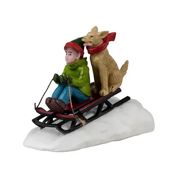 Lemax Doggone downhill sledding