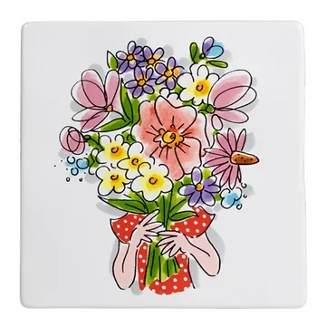 Blond Amsterdam Tegel Even Bijkletsen Flowers 13 x 13 cm