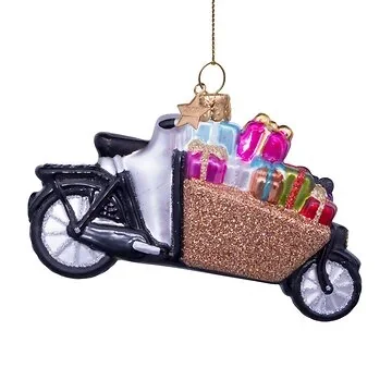 Vondels Kersthanger bakfiets met cadeaus 6 cm