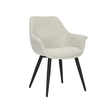 24Seven Eetkamerstoel Lucas Bouclé Offwhite 65 x 62 x 83 cm
