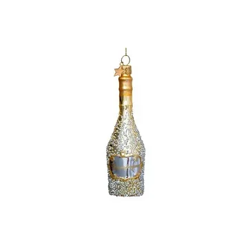 Vondels Kersthanger gouden champagnefles met diamanten 16 cm