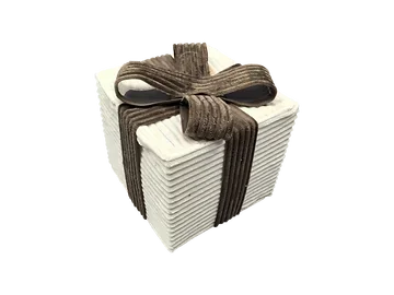 Giftbox rib beige brown M  20 x 20 x 25