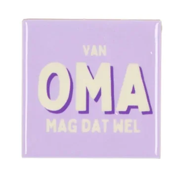 Daan Kromhout Design Tegel Oma Mag Dat Wel Purple 10 x 10 cm