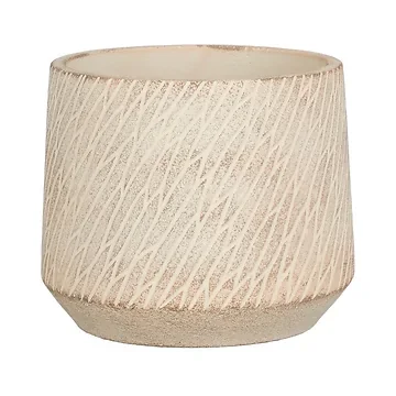 Mica Decorations Bloempot Camino Rond Taupe 12.5 x 15 cm
