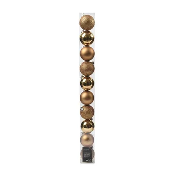 Decoris Kunststof kerstballen mix peacan brown 10 stuks