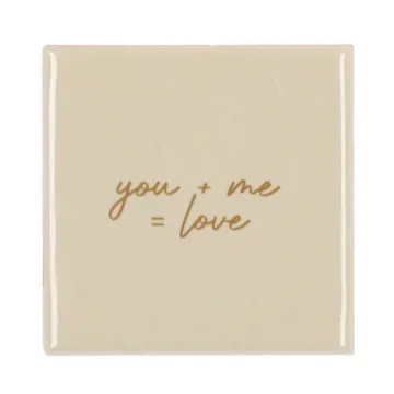 Daan Kromhout Design Tegel You + Me = Love Natural 10 x 10 cm