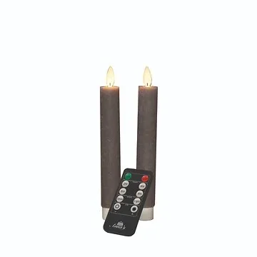Dinerkaars LED Wax Taupe 18 cm 2 stuks met afstandsbediening