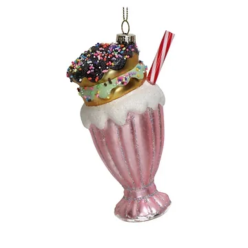 Kersthanger IJstaart Glas Multi 15.2 cm