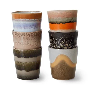 HKliving Koffiekopje 70's Ceramics Elements 6 stuks 0.23 L