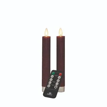 Dinerkaars LED Wax Antiek Roze 18 cm 2 stuks met afstandsbediening
