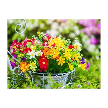 Anna's Collection Tuinposter Buitencanvas Bloemen in Pot 58 x 78 cm