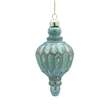 Kerstornament groen glas 15 cm