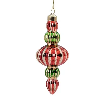 Kerstornament pegel rood glas 7 x 15 cm