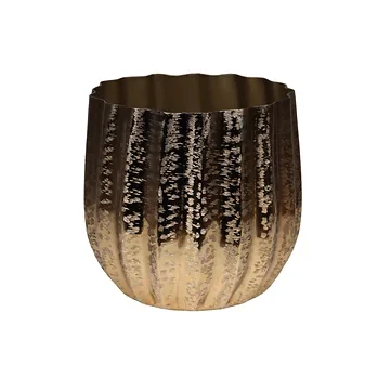 Pot aluminium brush gold 25 x 24 cm