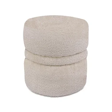 24Seven Poef Helsinki Bouclé Beige 43 x 47 cm