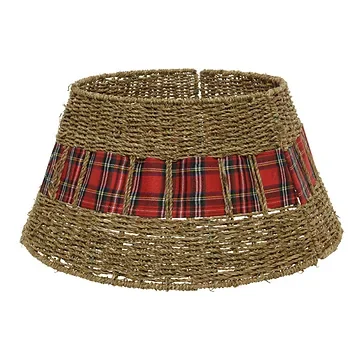 Everlands kerstboomrok naturel rood 70 x 28 cm