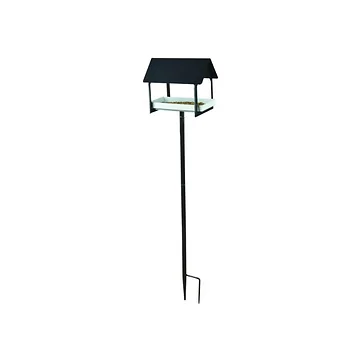 Esschert Design Voedertafel op pin antraciet en wit