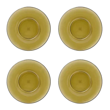 HKliving Schoteltje 70's Glassware Mud Brown 4 stuks 13 cm