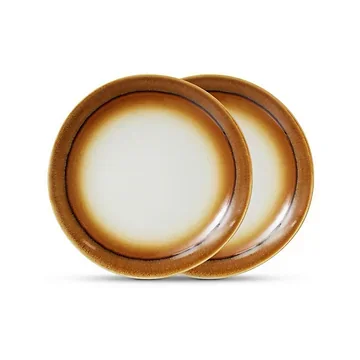 HKliving 70S Ceramics Dinner Plates, Supernova 2 stuks