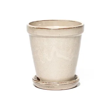 Pot met schotel Cream 16 x 17 cm
