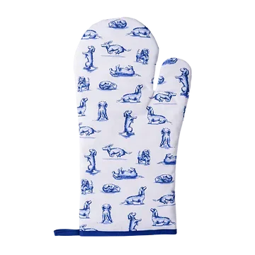 Heinen Delfts Blauw Ovenwant Teckel Nhaan Wit