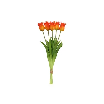 Kunstbloem Zijde Tulp Oranje 46cm 5 stuks