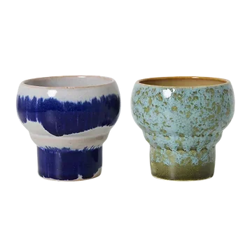 HKliving Lungo Mok 70's Ceramics Symbolist 2 stuks 0.24 L