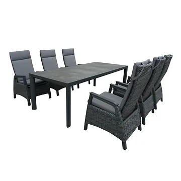 Royal Seasons Diningset 6-zits Fabio dining Antraciet