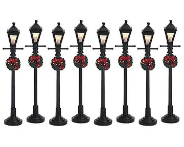 Lemax Gas Lantern Street Lamp 8 stuks set van 8