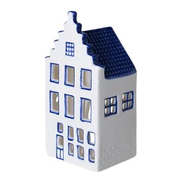 Heinen Delfts Blauw Waxinelichthouder Huisje Trapgevel
