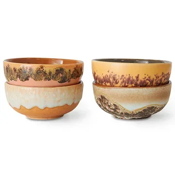 HKliving Kommetjes 70's Ceramics Marine 4 stuks 8.3 cm