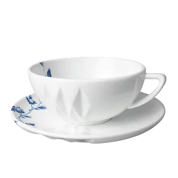 Heinen Delfts Blauw Kop En Schotel Blauw Vouw