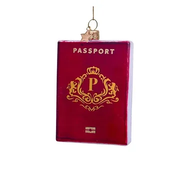 Vondels Kersthanger paspoort rood 10.5 cm