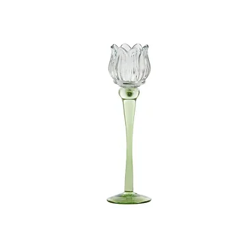 Tulp Theelichthouder licht blauw Ø8x27 cm 