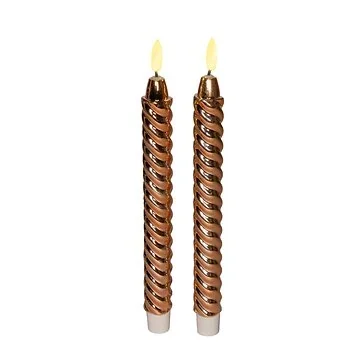 Dinerkaars Koper Swirl 3D vlam 2 stuks 25 cm