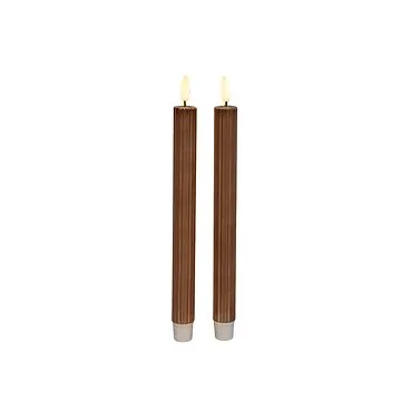 Dinerkaars Koper Ribbel 3D vlam 2 stuks 25 cm