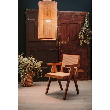 Van der Leeden Hanglamp Bamboe fijn geweven 30x60