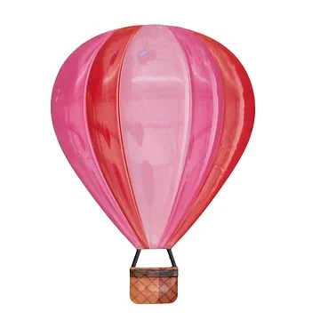 Anna's Collection Wanddecoratie Luchtballon Roze 28 x 38 cm