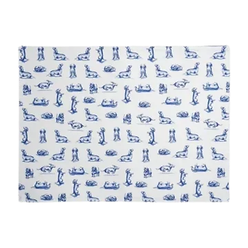 Heinen Delfts Blauw Placemat Teckel Nhaan Wit