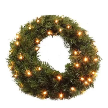 Triumph Tree krans Forest Frosted groen met verlichting 60 cm