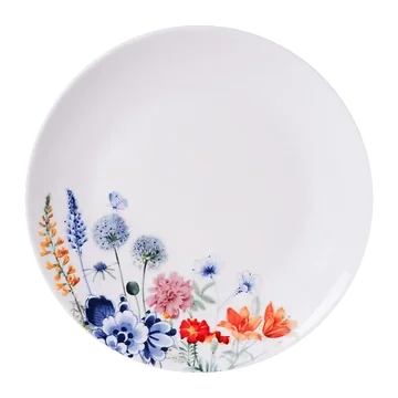 Heinen Delfts Blauw Ontbijtbord Wildbloemen 20 cm