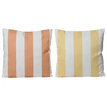 Decoris Sierkussen Buiten Geel Strepen 45 x 45 x 4 cm