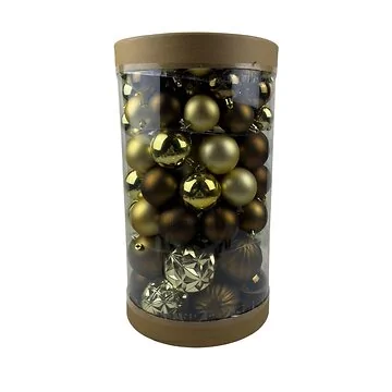 Kerstballen kunststof Coffee mix 100 stuks