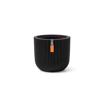 Capi Europe Pot bol Groove zwart 24 x 24 x 21 cm
