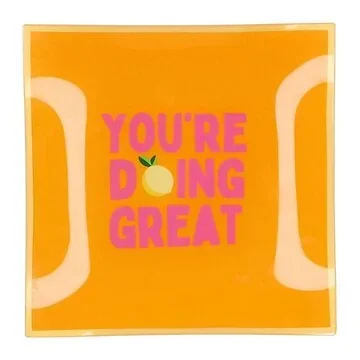 Daan Kromhout Design Bord Vierkant You're Doing Great 18 x 18 x 2 cm
