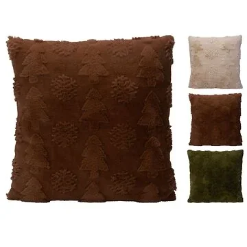 Kussen faux fur beige 45 x 45 cm